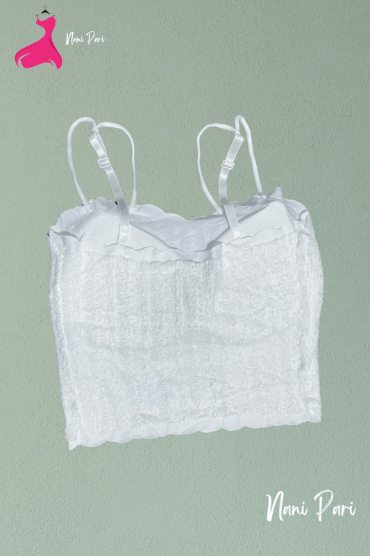 Soft Inner Front Blooming Net Padded Length Blouse/Top